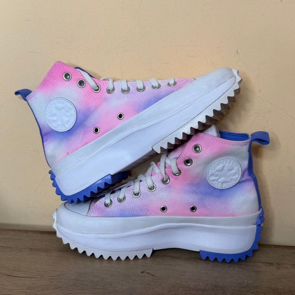 Converse Run Star Hike High storm Pink platform sneakers size 9 shoes